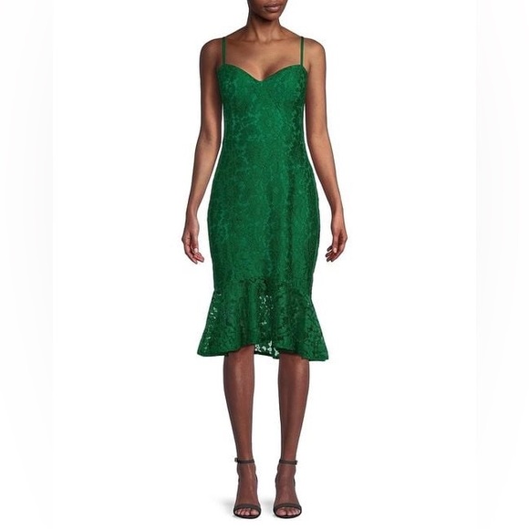 Guess | Dresses | Guess Green Floral Lace Trumpet Dress Size 6 | Poshmark